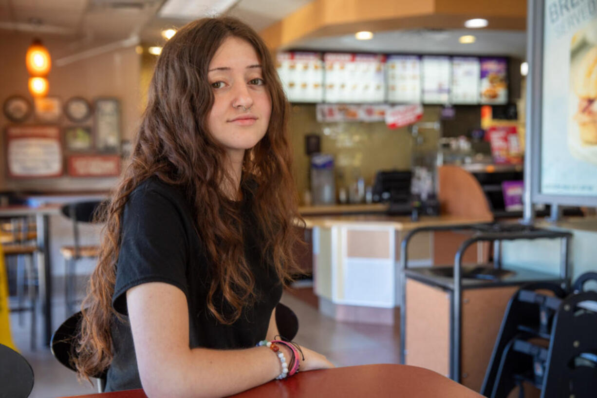 Former Jack in the Box employee Jasmine Brennan, in one of the franchise&#039;s locations in Washington state.