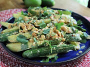 A crunchy cucumber salad is perfect for a hot summer evening.