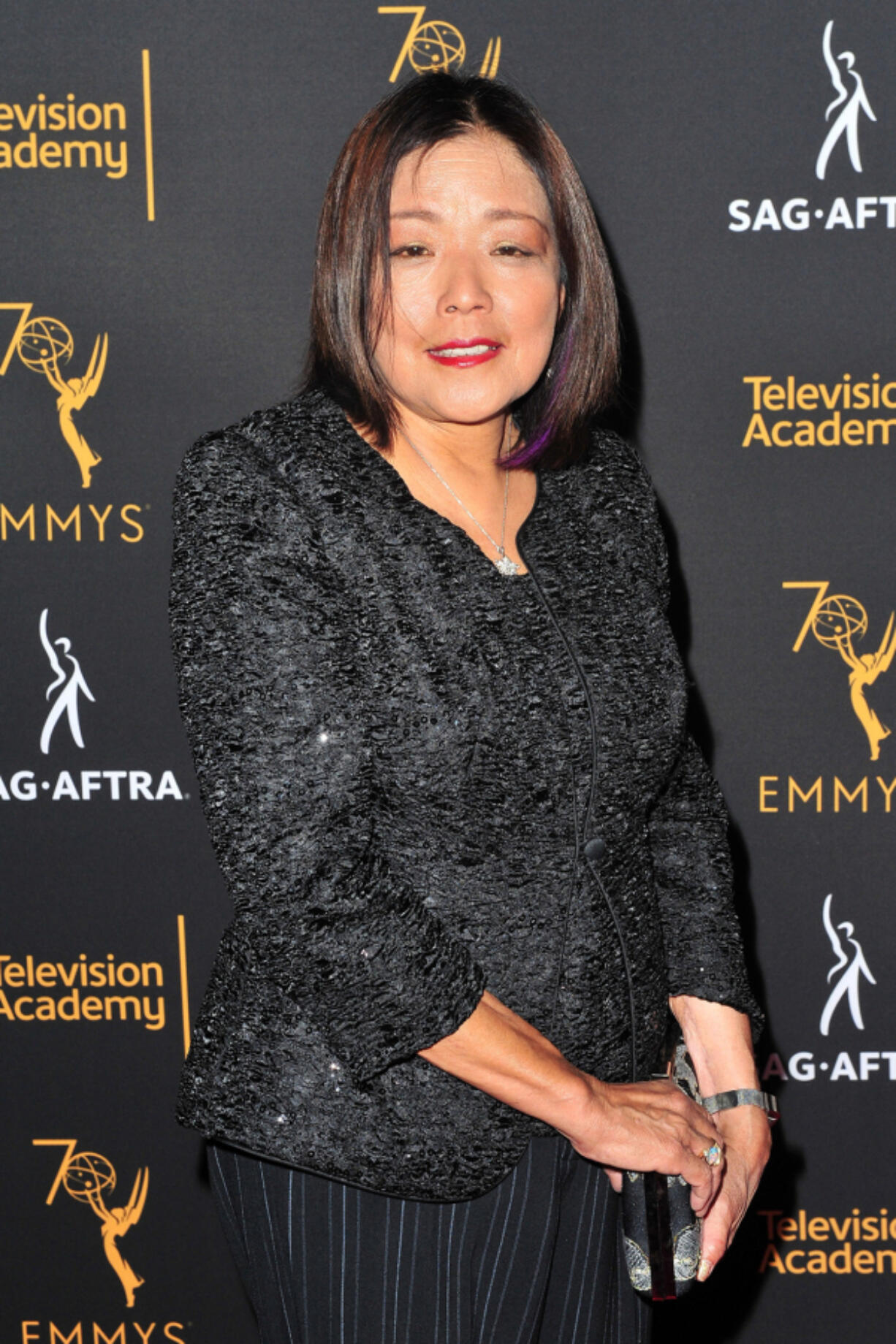 Omega Hsu attends the Television Academy and SAG-AFTRA Co-Host Dynamic &amp; Diverse Emmy Celebration at Saban Media Center on Sept. 11, 2018, in North Hollywood, California.