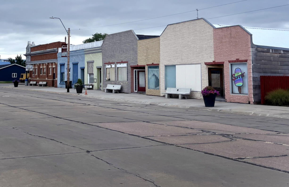 The quiet main drag in Butte, Nebraska, where Tim Walz moved with his family when he was a teenager.