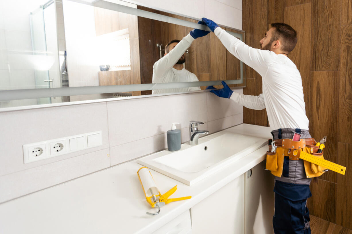 Installing mirrors in a bathroom can be a quick way to improve a feeling of spaciousness.