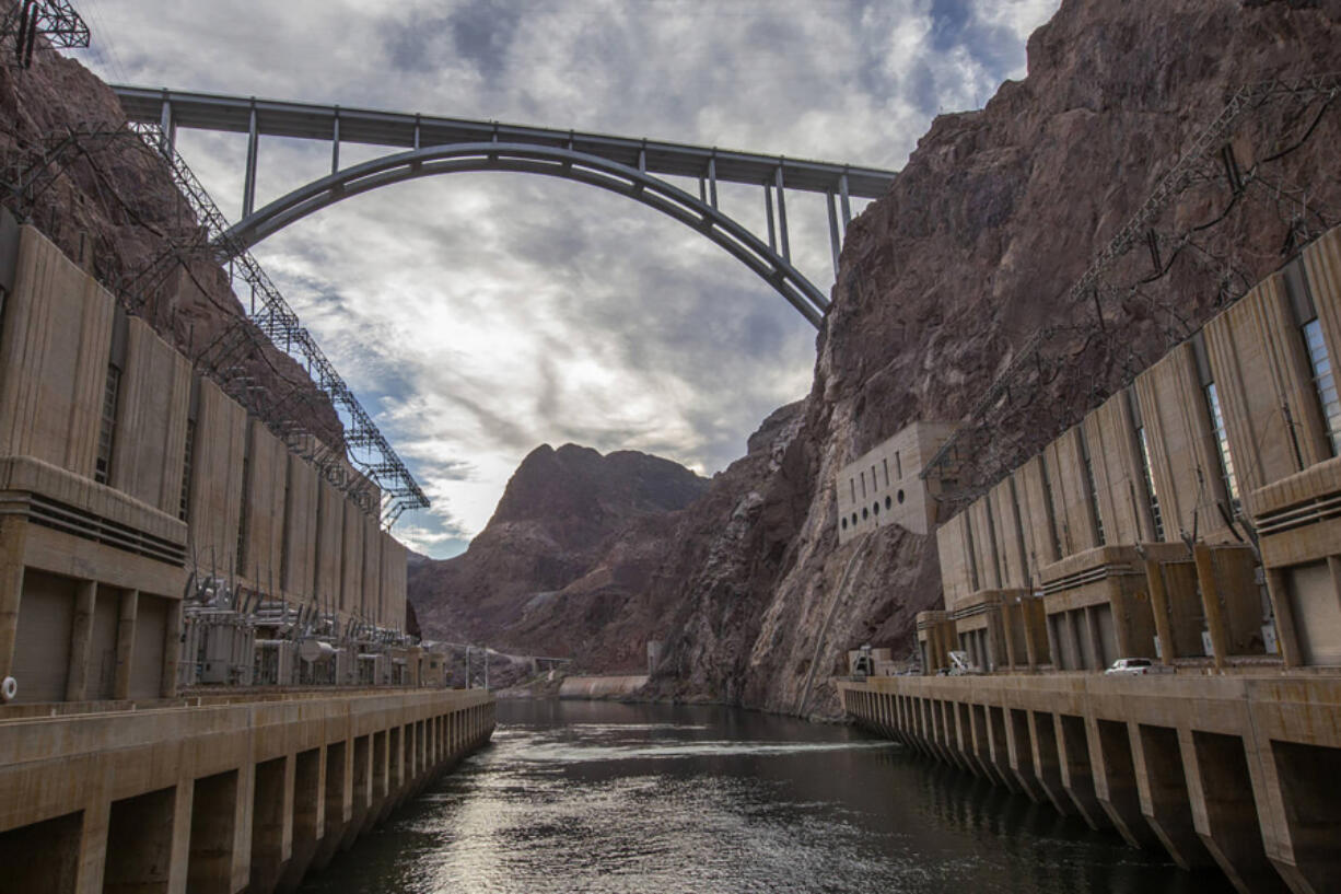 The base of Hoover Dam in Boulder City, Nev.