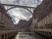 The base of Hoover Dam in Boulder City, Nev.