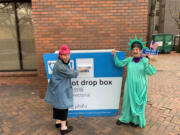 Patti Gorman, right, service learning coordinator at Seattle Central College, helps lead an effort called Get Out the Vote, which educates students on voting and elections while also helping them register to vote.