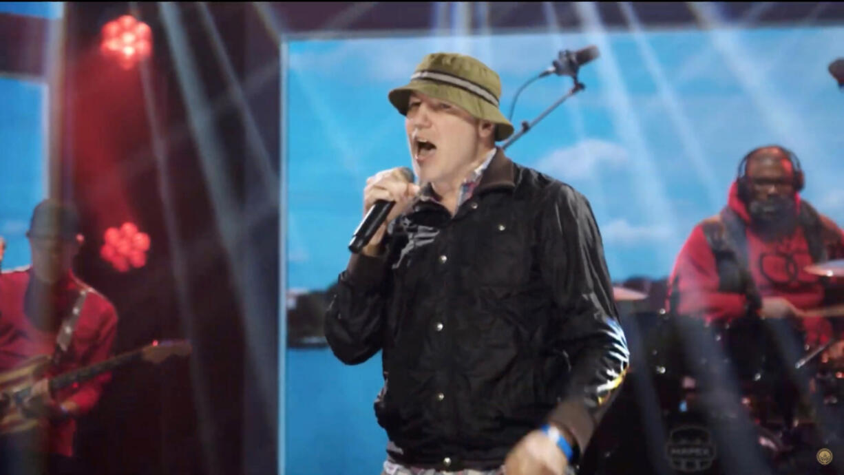 In this screengrab, Gregg Alexander of the New Radicals performs during the Virtual Parade Across America on Jan. 20, 2021.  Following the presidential inauguration of Joe Biden, the Virtual Parade Across America features celebrities and performances from across the country.