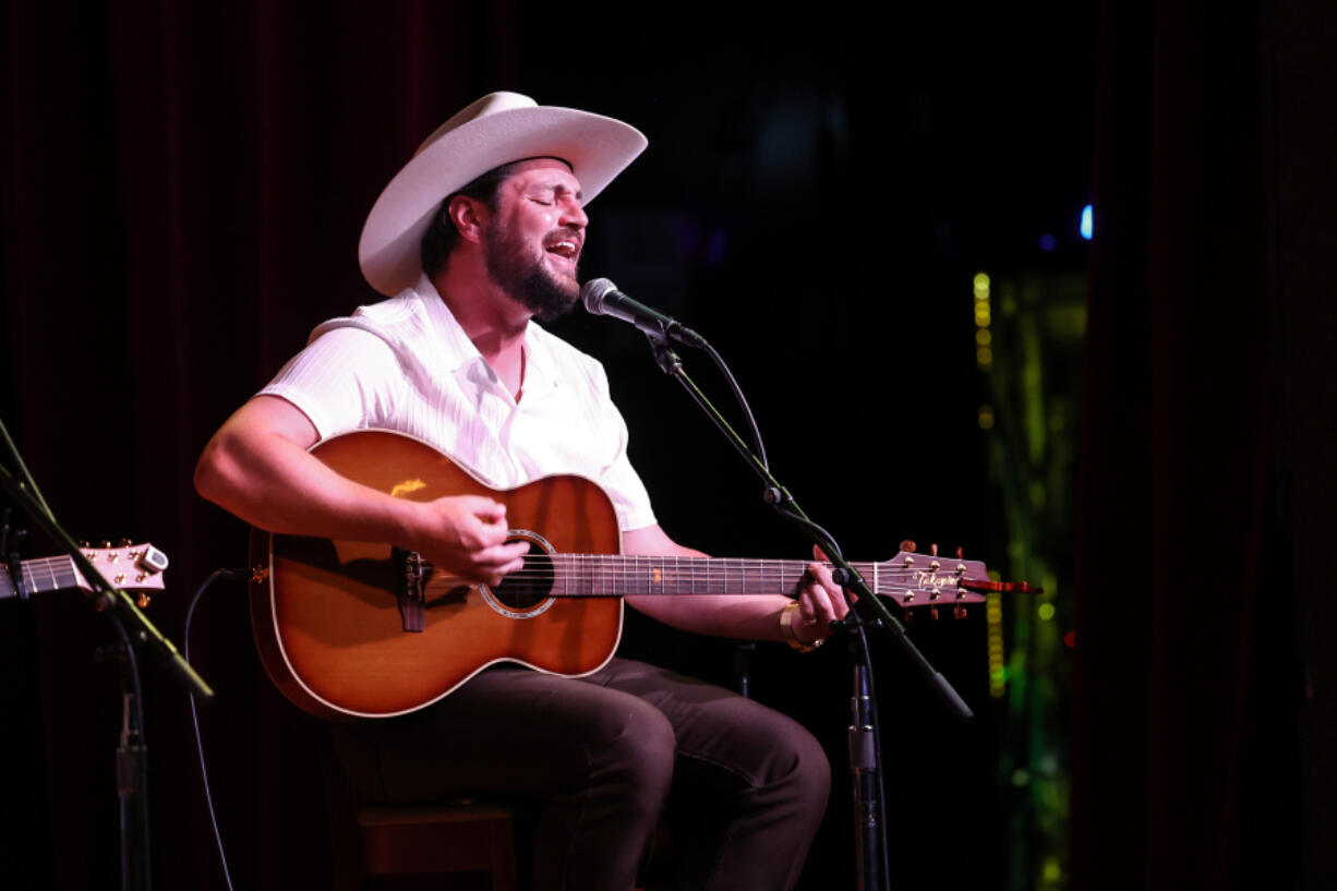 Chayce Beckham performs June 25 during CMT Showcase Series Listen Up Class Edition at City Winery Nashville in Nashville, Tenn.