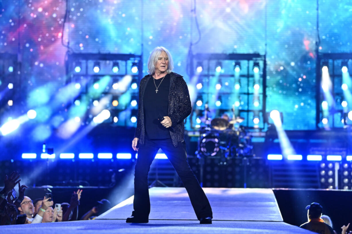 Joe Elliott of Def Leppard performs July 13 during the &ldquo;Summer Stadium&rdquo; tour at Truist Park in Atlanta.