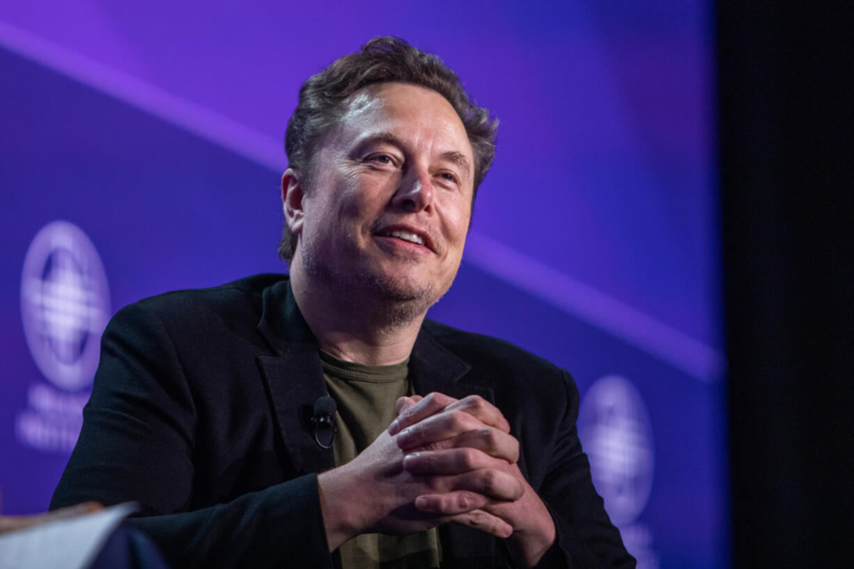 Elon Musk, co-founder of Tesla and SpaceX and owner of X Holdings Corp., speaks at the Milken Institute&rsquo;s Global Conference at the Beverly Hilton Hotel,on May 6, 2024, in Beverly Hills, California.