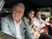 From left, Steve Martin, Selena Gomez and Martin Short return for the fourth season of &Ccedil;&fnof;&uacute;Only Murders in the Building.&rdquo; (Eric McCandless/Disney/Hulu/TNS)