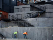 Construction continues on the new ZoomInfo building at Terminal 1 near The Waterfront Vancouver. The company is subleasing nearly half of its space at the site.