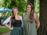 Tabby Stokes, left, and Alizz Quarles, serve as chairwoman and vice chairwoman of Hands Across the Bridge. The event celebrating addiction recovery begins at 10 a.m. Monday in Esther Short Park.