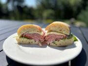 Bleu Door Express Window in downtown Vancouver serves a variety of sandwiches, like this one on baguette.