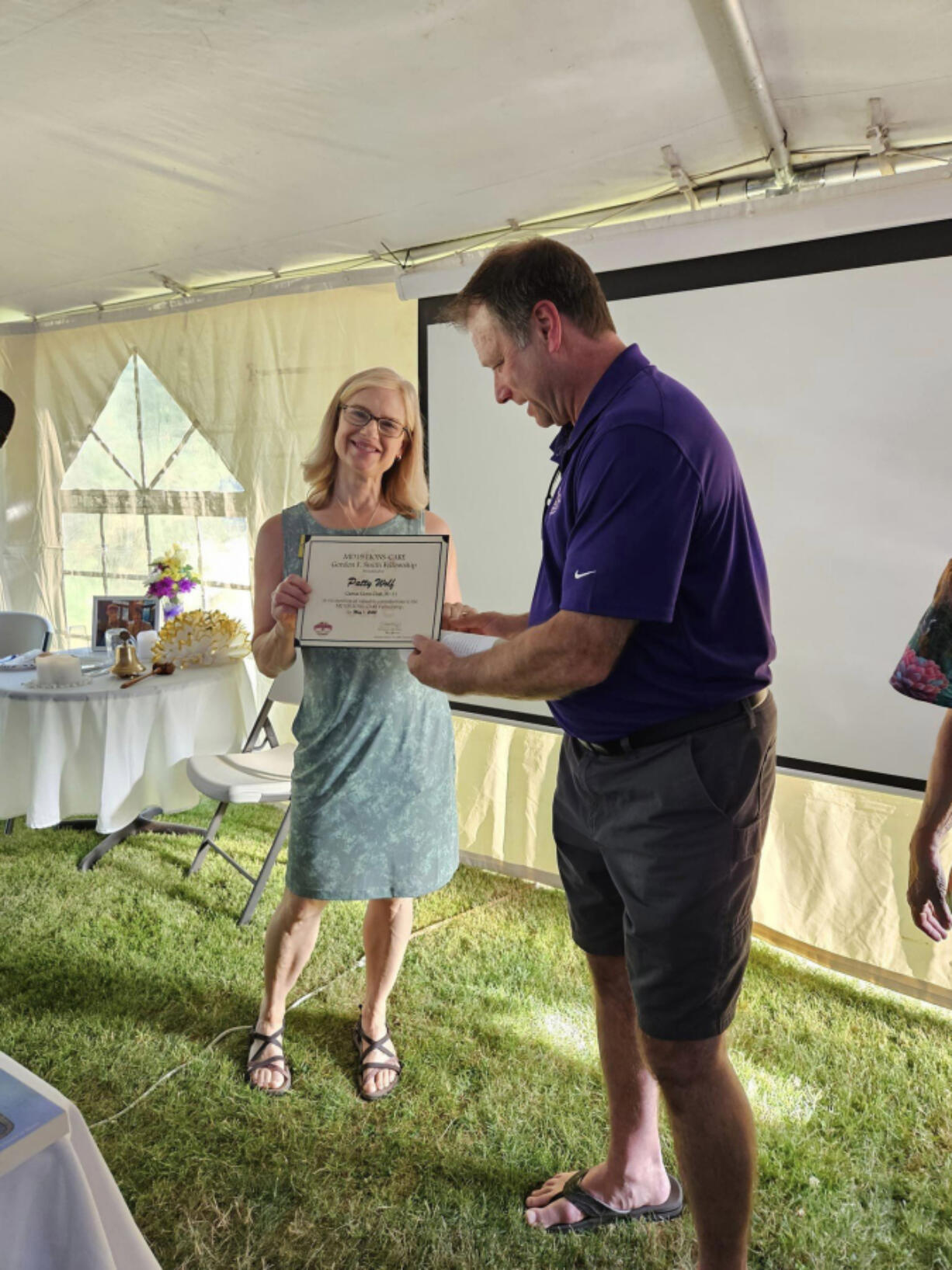 Camas Lions recently recognized Patty Wolf with the Gordon F.