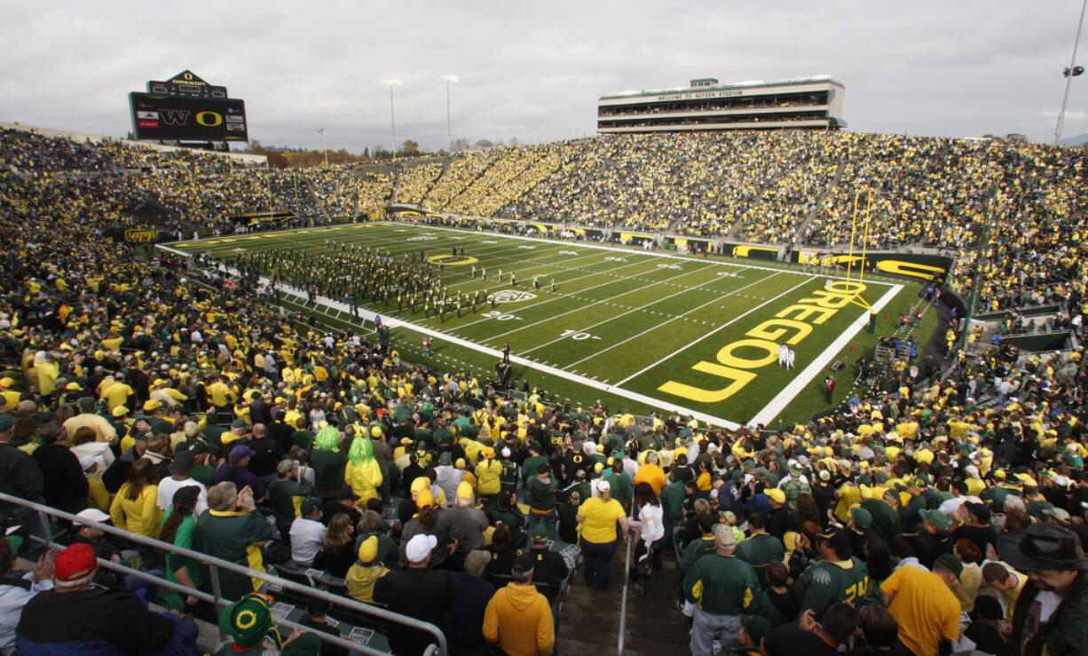 Oregon's Autzen Stadium in Eugene, Ore.