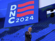 Former President Barack Obama speaks during the Democratic National Convention Tuesday, Aug. 20, 2024, in Chicago.