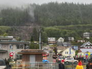 The aftermath of a deadly landslide is seen in Ketchikan, Alaska, Sunday, Aug. 25, 2024.