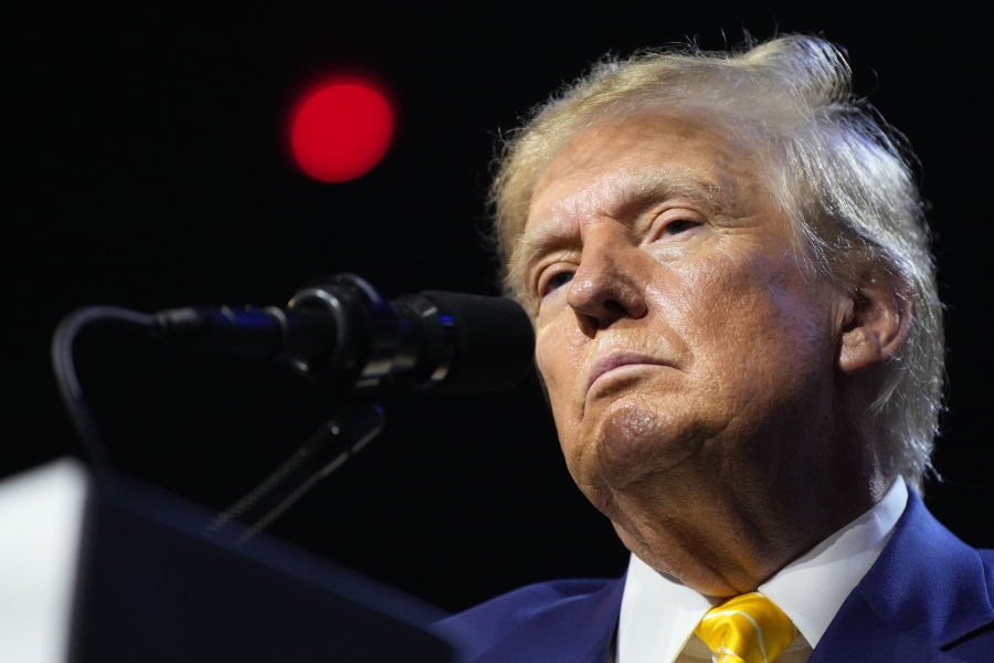 FILE - Republican presidential candidate, former President Donald Trump, speaks at a campaign rally, June 6, 2024, in Phoenix.