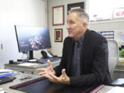 Rob Miller, superintendent of Bixby Public Schools, speaks about the Bible mandate in Oklahoma schools on Monday, Aug. 12, 2024, at the administration offices in Bixby, Okla.