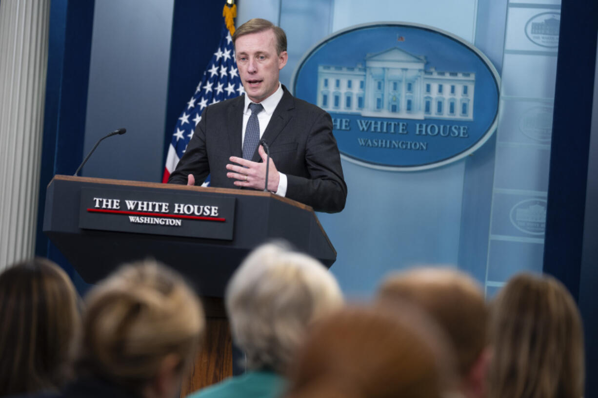 White House national security adviser Jake Sullivan speaks about the prisoner swap with Russia during a briefing at the White House, Thursday, Aug. 1, 2024, in Washington.