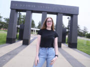 Former St. Cloud State University student Christina Westman poses July 30 on the St. Cloud, Minn., campus.