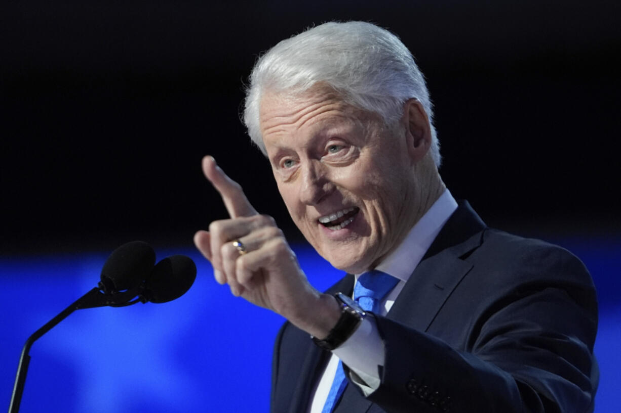 Former President Bill Clinton speaks during the Democratic National Convention Wednesday, Aug. 21, 2024, in Chicago.