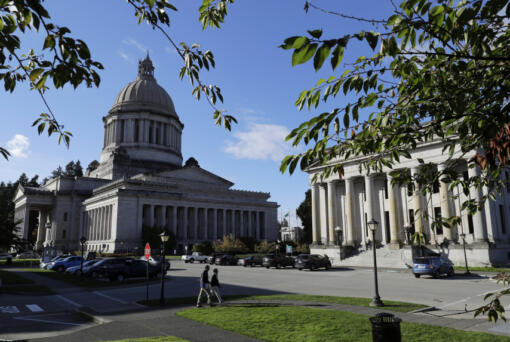 FILE - The Capitol in Olympia, Wash., is pictured Oct. 9, 2018. Five months after holding its presidential primaries, Washington state is looking further down the ticket to select candidates to compete for federal and state offices in the November 2024 elections. (AP Photo/Ted S.