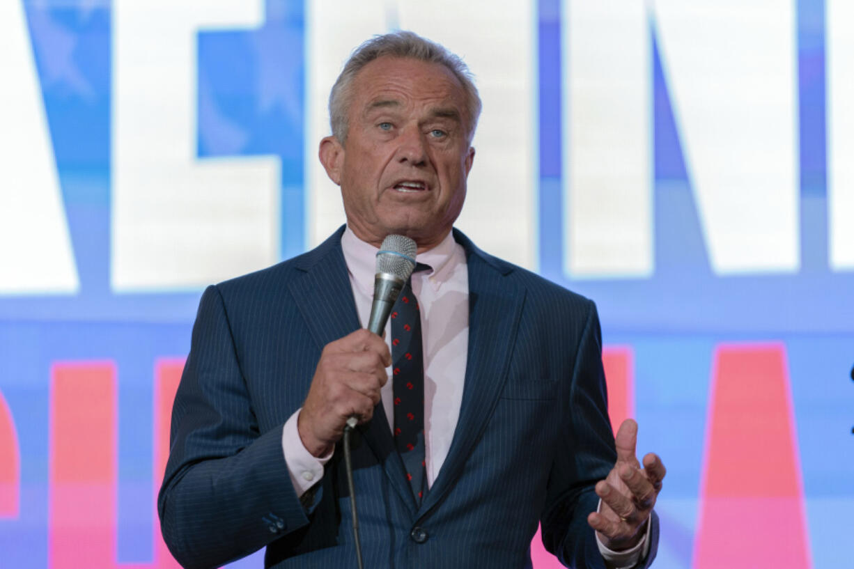 FILE - Independent presidential candidate Robert F. Kennedy Jr. speaks during the Libertarian National Convention at the Washington Hilton in Washington, May 24, 2024. Georgia Democrats are challenging efforts to place Kennedy and three other candidates on the state&#039;s presidential ballots, part of a nationwide effort to block candidates who could siphon votes from incumbent President Joe Biden.