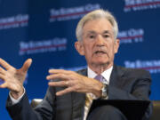 FILE - Federal Reserve Chair Jerome Powell participates in a conversation with Economic Club of Washington, DC, July 15, 2024, in Washington.