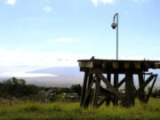 A fire-detection camera overlooks a neighborhood on Thursday, July 18, 2024, in Kula, Hawaii.