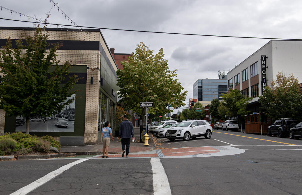 A view of Main Street in downtown Vancouver. New taxes proposed to balance the city's budget include a tax on parking and one on admissions or movie tickets.