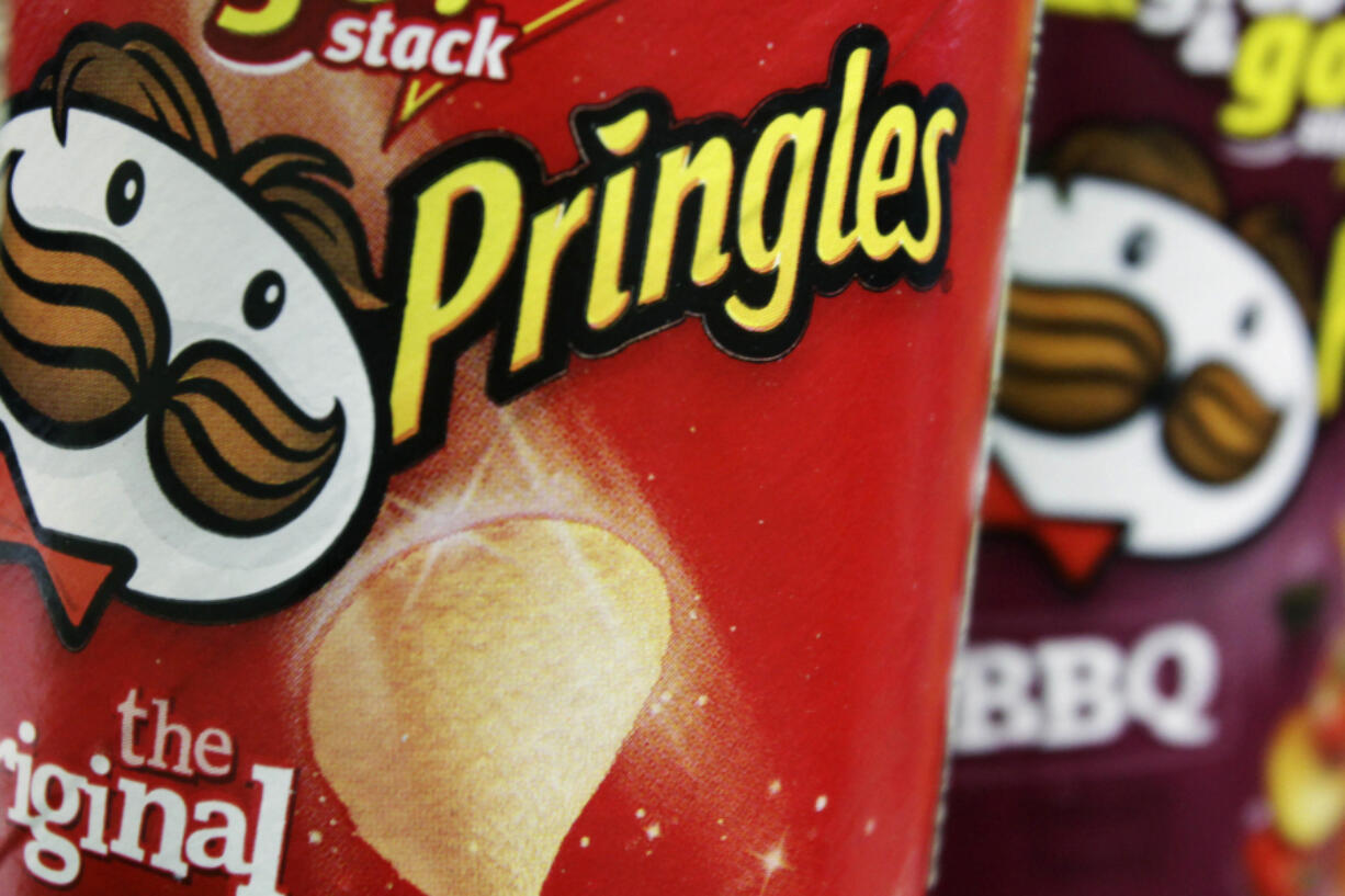 FILE - In this April 5, 2011 file photo, Pringles chips are seen in a posed photo at a West Bath, Maine grocery store.