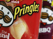 FILE - In this April 5, 2011 file photo, Pringles chips are seen in a posed photo at a West Bath, Maine grocery store.