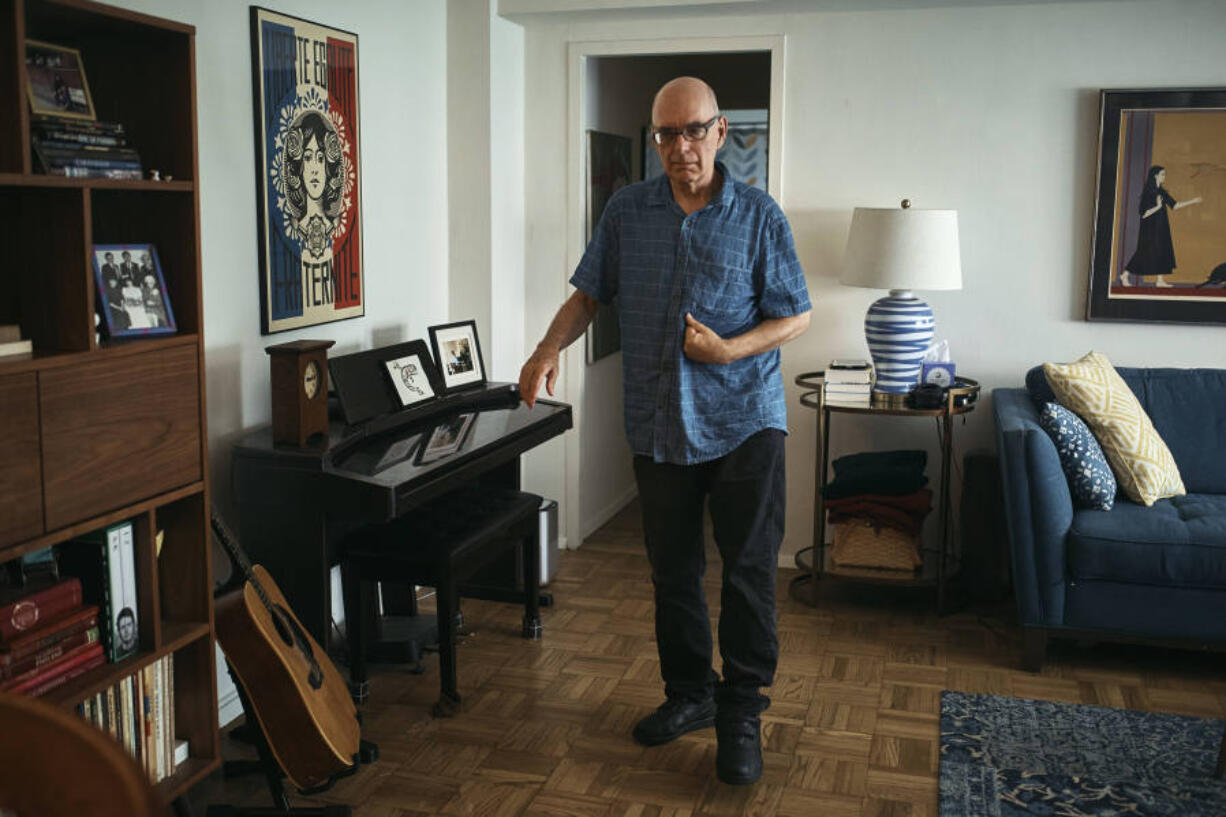 Ron Spitzer, a stroke survivor, prepares to leave his apartment, on Monday, July 15, 2024, in New York.