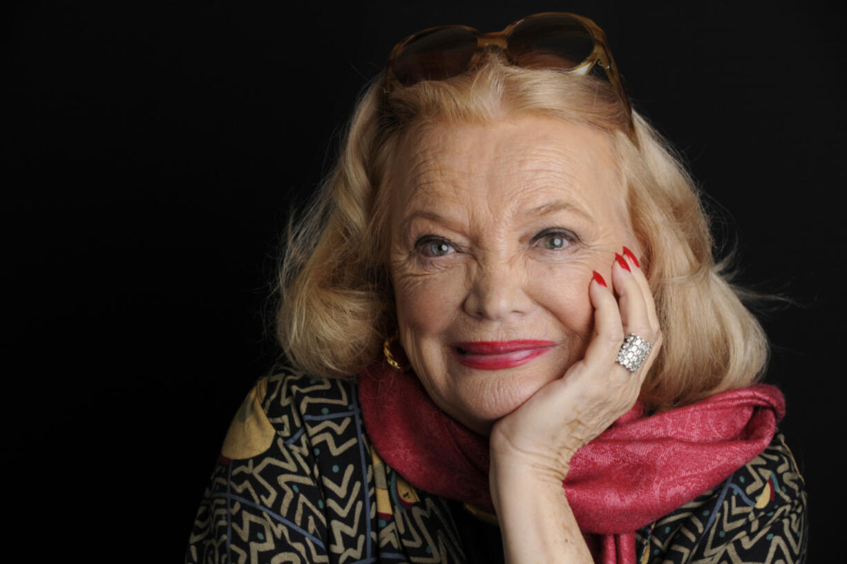 FILE - Actor Gena Rowlands poses for a portrait at the London West Hollywood hotel in West Hollywood, Calif., on Dec. 4, 2014. Rowlands, hailed as one of the greatest actors to ever practice the craft and a guiding light in independent cinema as a star in groundbreaking movies by her director husband, John Cassavetes, and later charmed audiences in her son&rsquo;s tear-jerker &ldquo;The Notebook,&rdquo; has died at age 94.