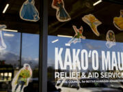 Images of Disney characters are seen on the entrance to the Kako&rsquo;o Maui Relief &amp; Aid Services Center, run by the Council for Native Hawaiian Advancement, on Wednesday, July 10, 2024, in Kahului, Hawaii.