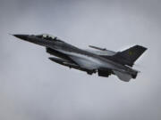 The Ukrainian Air Force&#039;s F-16 fighter jet flies in an undisclosed location in Ukraine, Sunday, Aug. 4, 2024. The F-16 fighter jets that have been delivered to Ukraine by Western countries will be flying sorties in Ukrainian skies and helping the country&#039;s current fleet of Soviet-era jets to counter Russia&#039;s invasion.