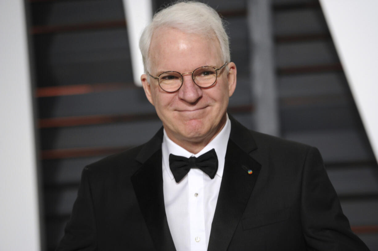 FILE - Steve Martin arrives at the 2015 Vanity Fair Oscar Party, Feb. 22, 2015, in Beverly Hills, Calif.