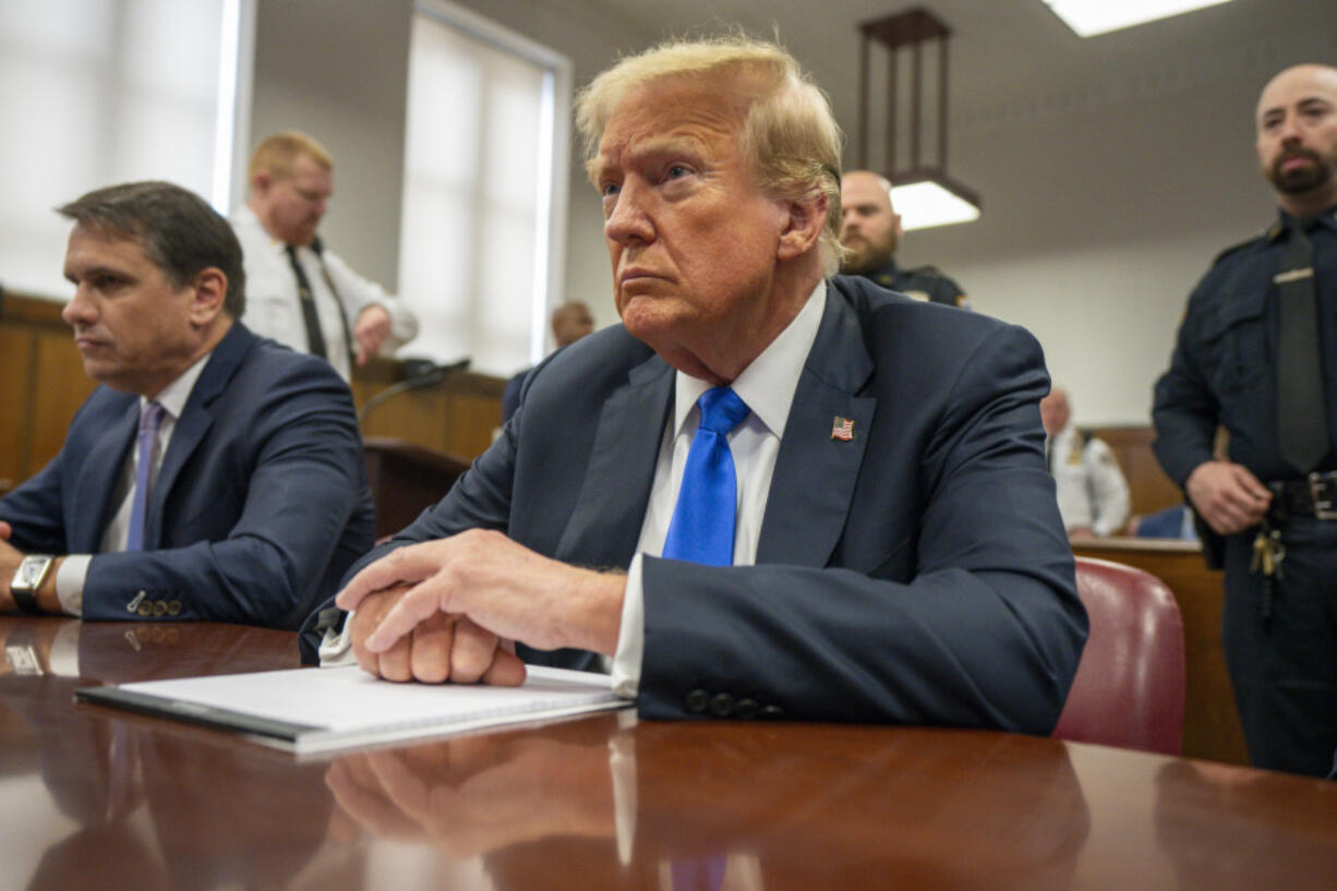 FILE - Former President Donald Trump appears at Manhattan criminal court during jury deliberations in his criminal hush money trial in New York, May 30, 2024.