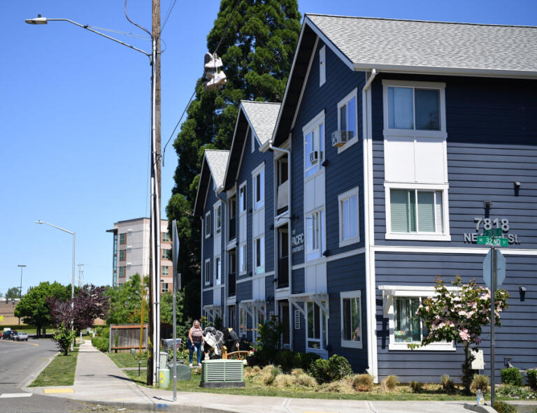 The Pacific on Northeast 32nd Street is one of Vancouver Housing Authority&rsquo;s nine Housing First complexes, which don&rsquo;t require residents to be sober to live there.