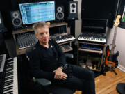 Chris Vrenna, a former drummer for Nine Inch Nails, inside his home studio. Vrenna will start as a professor at the University of Michigan in the fall.