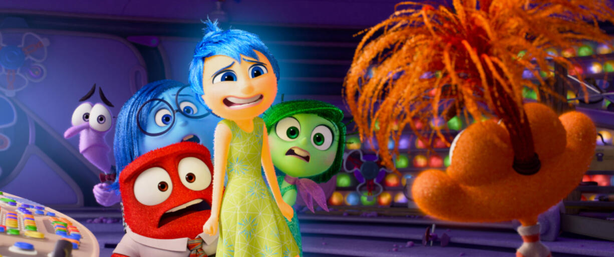 A teen&rsquo;s inner emotions are introduced to a new one, Anxiety, in &ldquo;Inside Out 2.&rdquo; (Pixar Animation Studios)