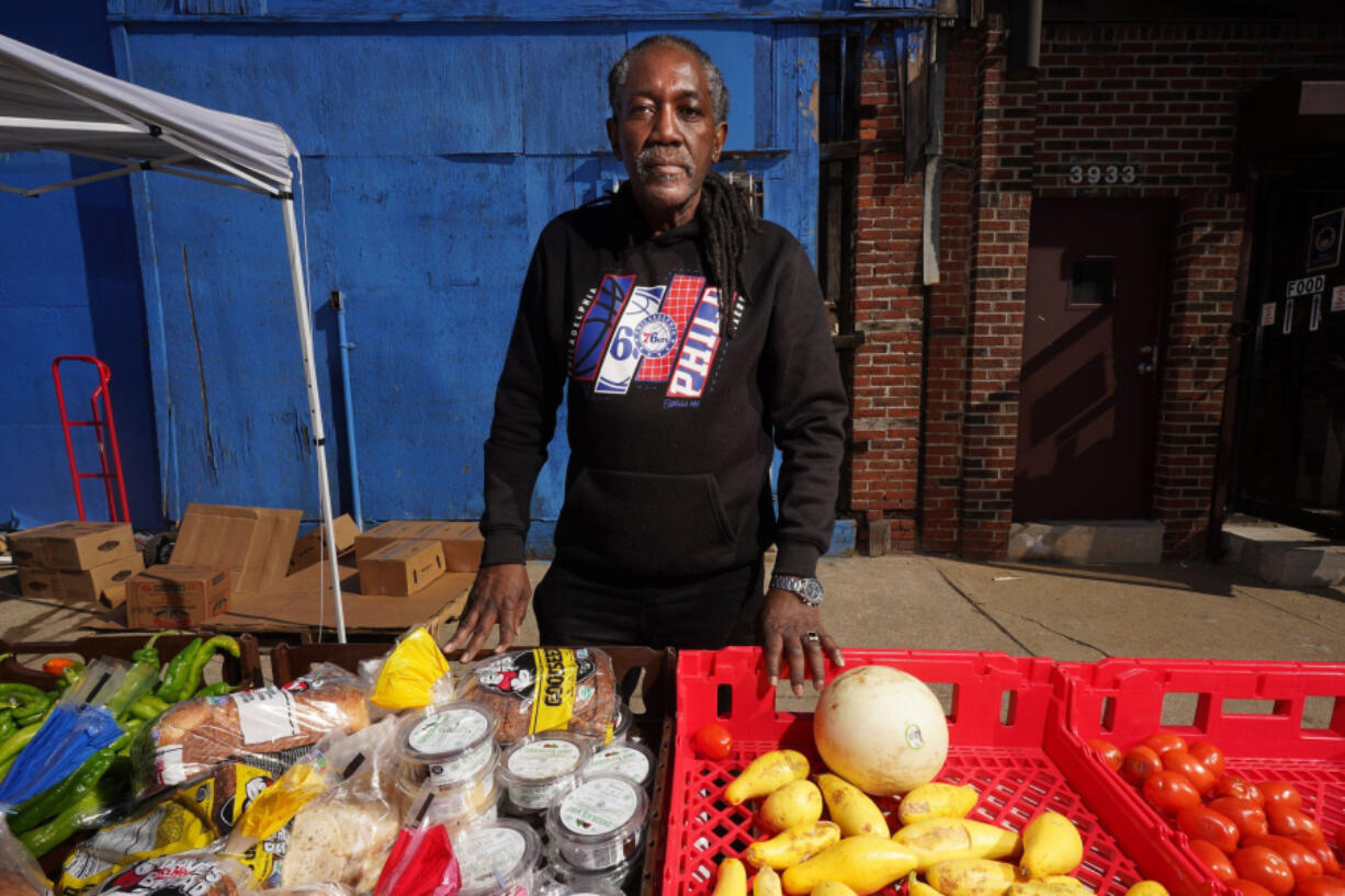 Anti-violence advocate J. Jondhi Harrell, photographed Feb. 11, 2022, at a TCRC Community Healing Center food giveaway.