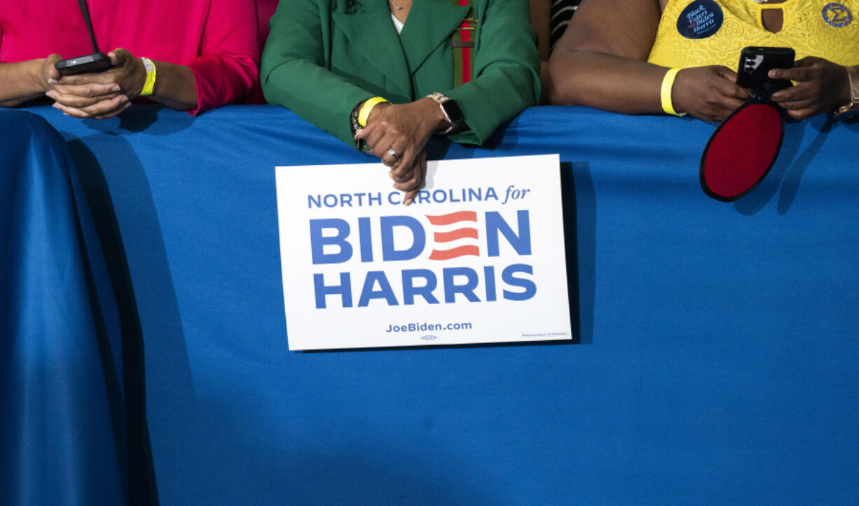 People wait during a campaign event with Vice President Kamala Harris at James B. Dudley High School on July 11, 2024 in Greensboro, North Carolina. Harris continues campaigning ahead of the presidential election as Democrats face doubts about President Biden&rsquo;s fitness in his run for re-election against former President Donald Trump.