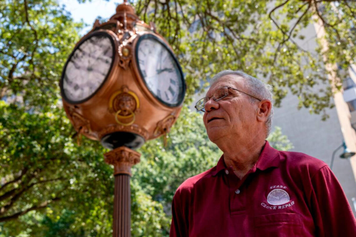 Tim Sease is a professional watch maker who has been winding and maintaining the historic clock in Columbia, S.C., since about 1974.