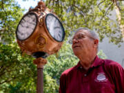 Tim Sease is a professional watch maker who has been winding and maintaining the historic clock in Columbia, S.C., since about 1974.