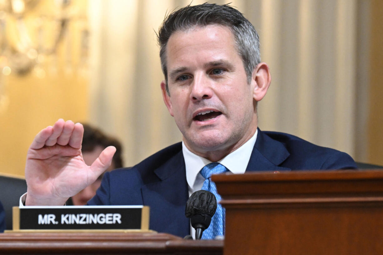 U.S. Rep. Adam Kinzinger, R-Ill., speaks July 21, 2022, during a hearing by the House Select Committee to investigate the January 6th attack on the U.S. Capitol in the Cannon House Office Building in Washington, D.C.