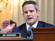 U.S. Rep. Adam Kinzinger, R-Ill., speaks July 21, 2022, during a hearing by the House Select Committee to investigate the January 6th attack on the U.S. Capitol in the Cannon House Office Building in Washington, D.C.