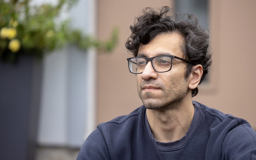 Rabi Asghar poses for a portrait outside of his home on Tuesday, Sept. 3, 2024, in Seattle.