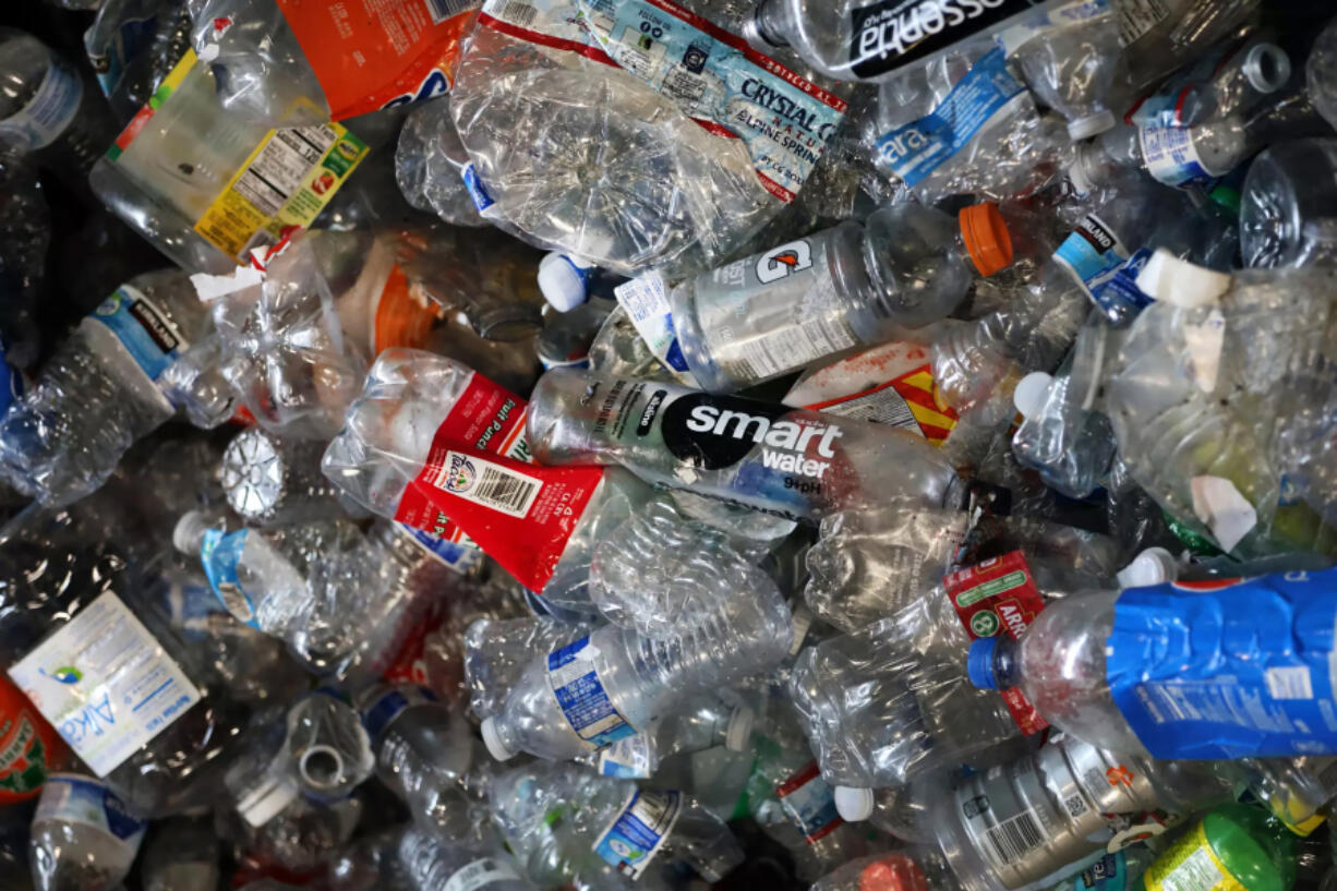 Plastic awaits sorting and recycling at Potential Industries, a plant in Wilmington.