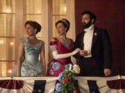 From left, Taissa Farmiga, Carrie Coon and Morgan Spector in Season 2 of &ldquo;The Gilded Age.&rdquo; (Barbara Nitke/HBO)